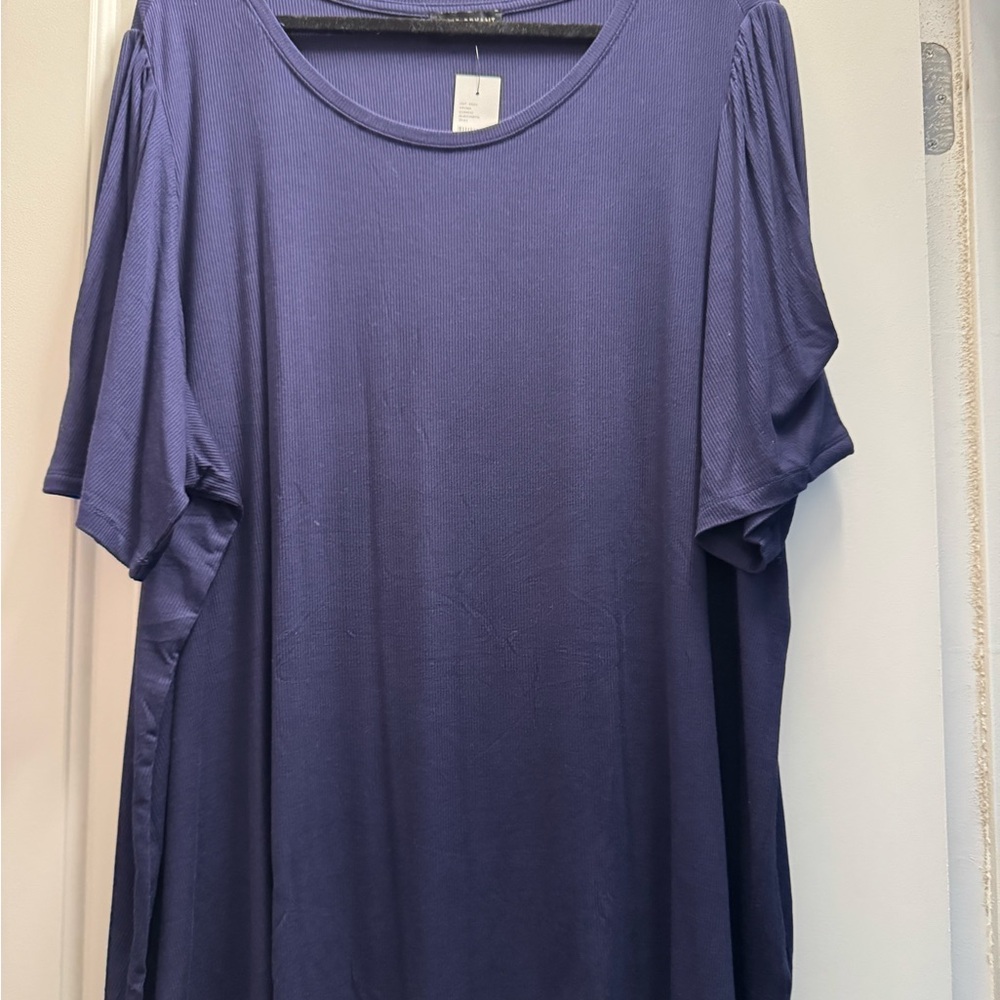Lane Bryant Elegant Navy Short Sleeve Top